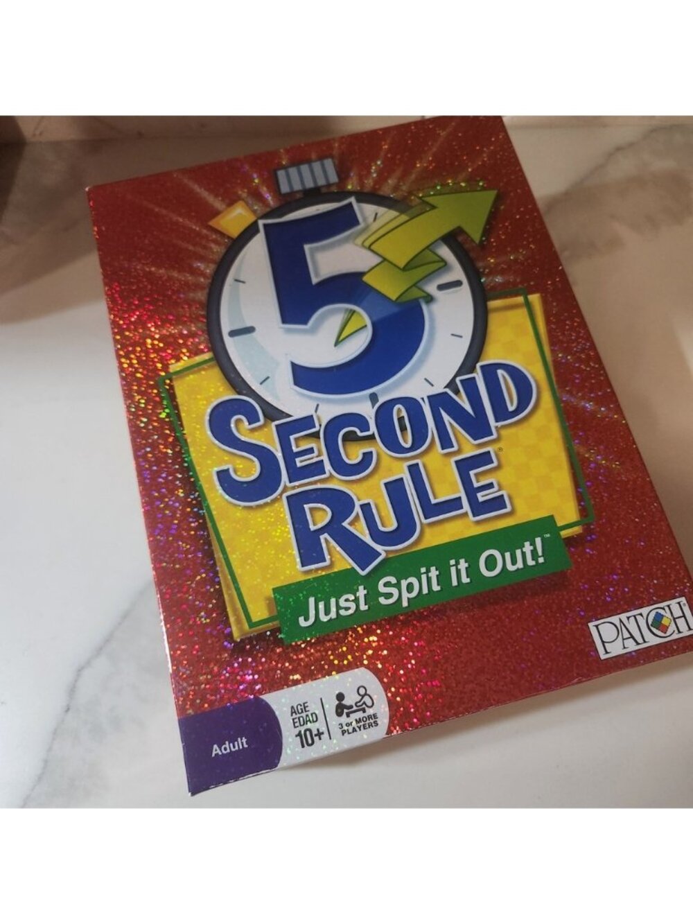 Patch Products 5 Second Rule Board Game Original Red Glitter Box Party‎ Game